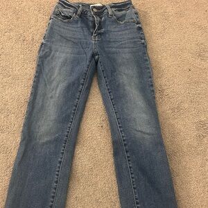 Blue Straight-Leg Medium Wash Jeans